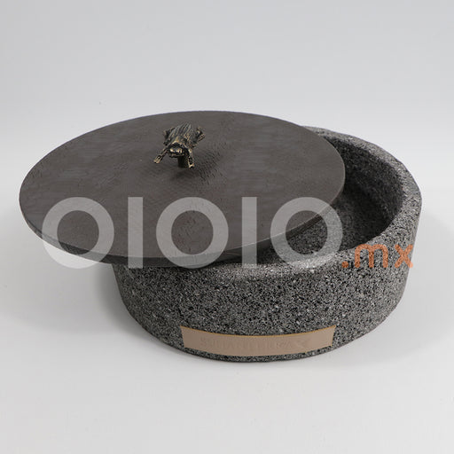 Tortillero Raccolto drilo gris con escarabajo (base de piedra o madera)