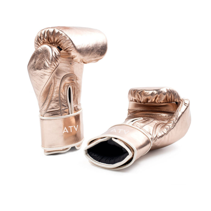 ROSE GOLD LEATHER BOXING GLOVES 12 OZ