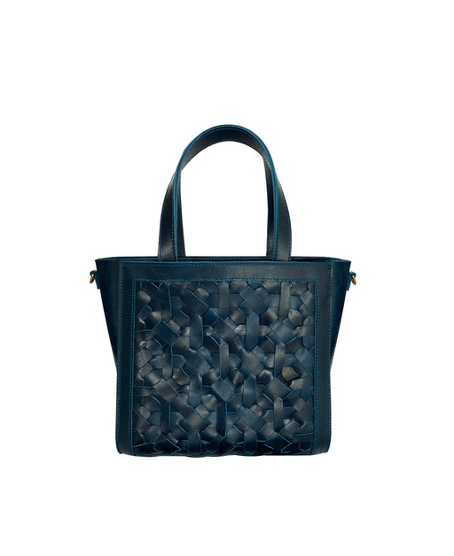 Kari Navy Leather Handbag | Bixi Awotan
