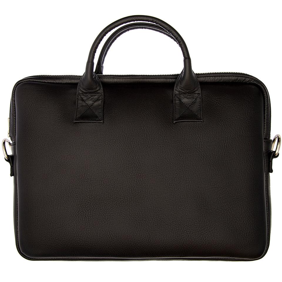 Portafolios negro de piel para hombre y maletín para laptop con porta documentos marca OMINE