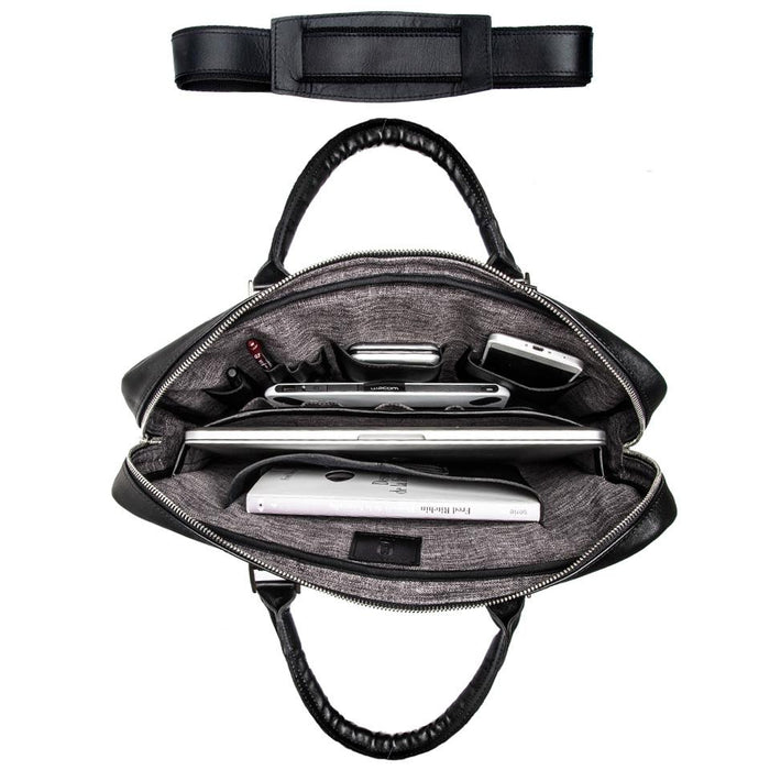 Portafolios de piel VIP y maletín para laptop 17¨portadocumentos con asa larga negro